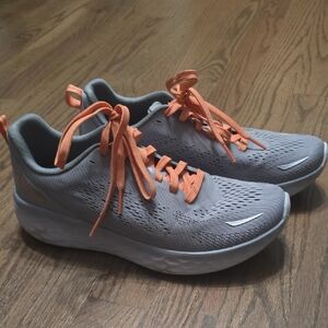 Aetrex Danika Gray Sneakers with Orange Accents